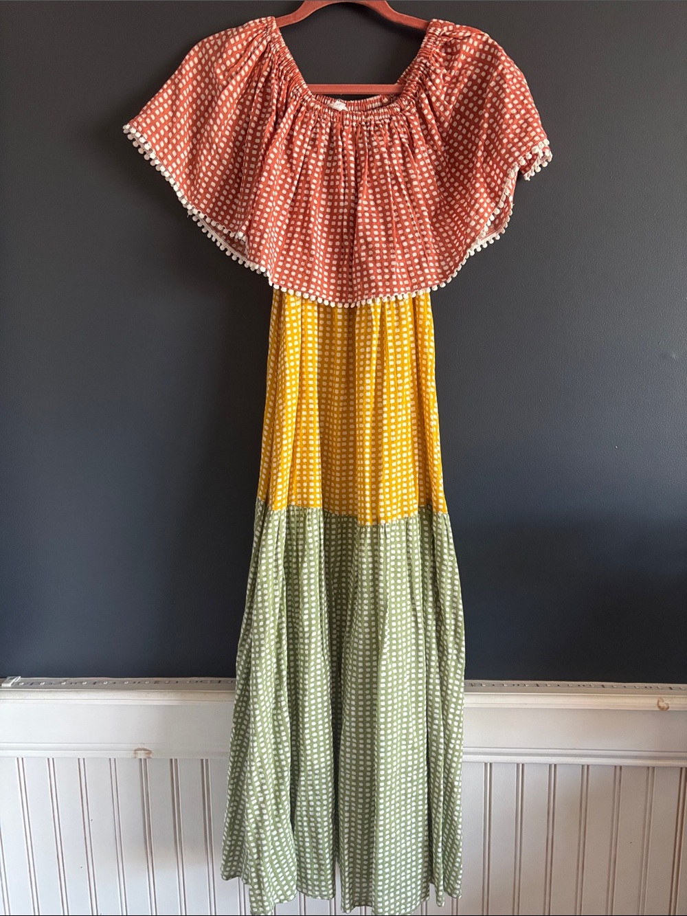 THML Polka Dot Tiered Maxi Dress